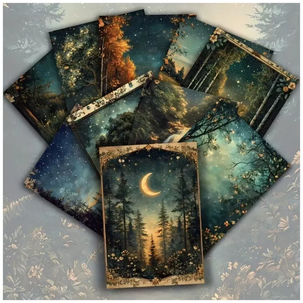 NWT 20pc Vintage Aesthetic Magical Forest Postcard Set 4x6 Junk Journal Art